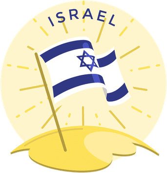 Israel Flag Circle PNG