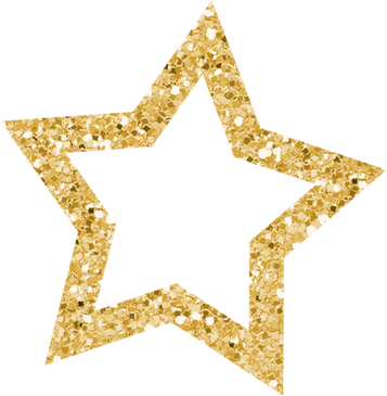 Gold Glitter Star PNG