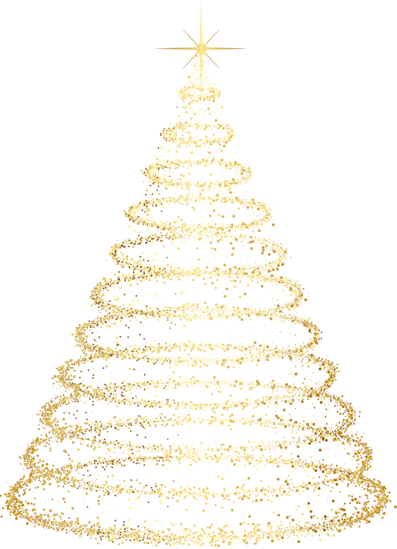 Gold Christmas Tree PNG
