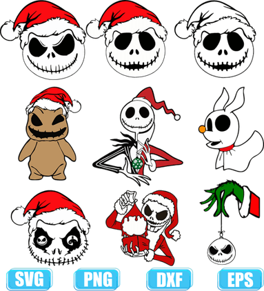 Jack Skellington With Santa Hat PNG