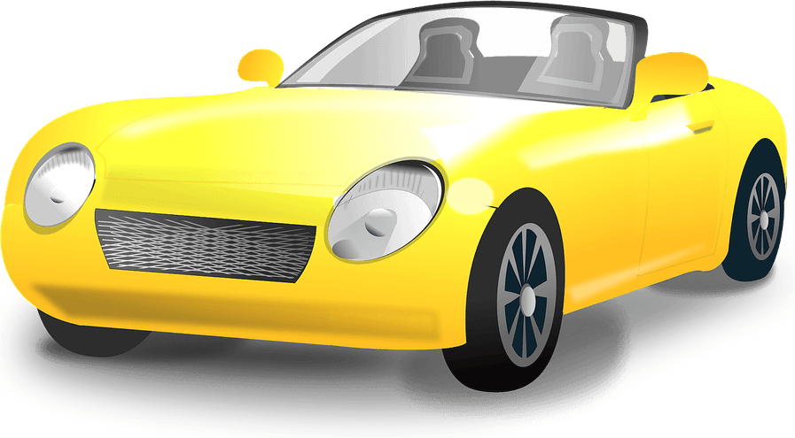 Yellow Cartoon Car PNG