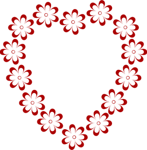 Floral Heart Border PNG