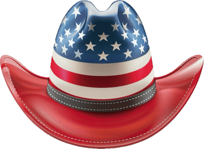 American Flag Cowboy Hat PNG