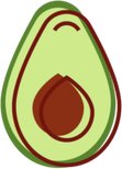 Aesthetic Avocado PNG