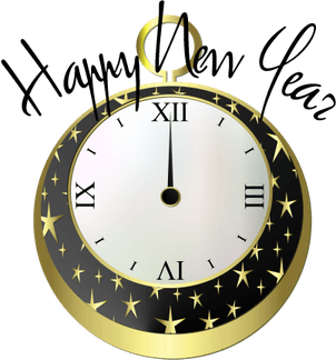 New Year Clock PNG