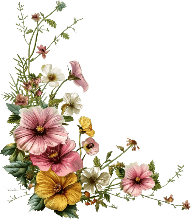 Light Pink Flower Border PNG