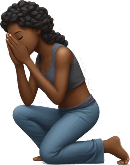Kneeling Woman Praying PNG