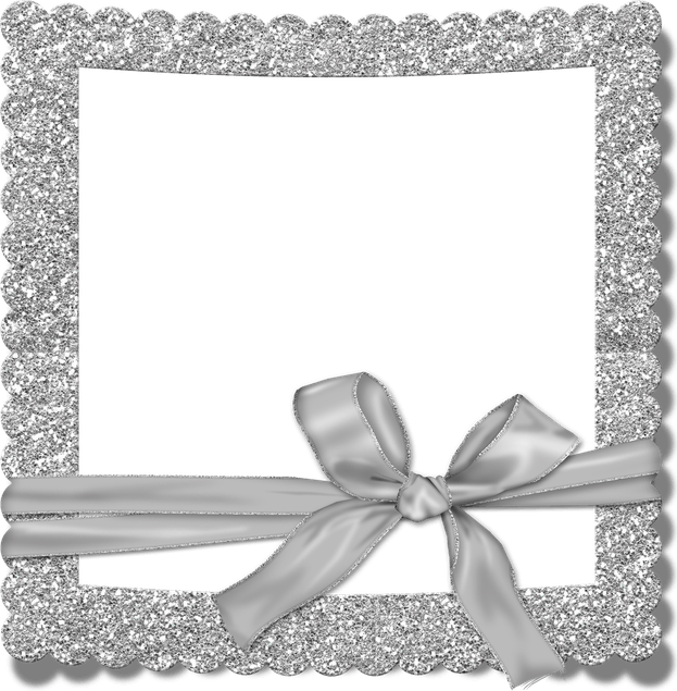 Silver Glitter Border PNG
