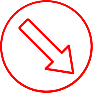 Red Down Arrow Diagonal PNG