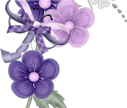 Purple Flowers Border PNG