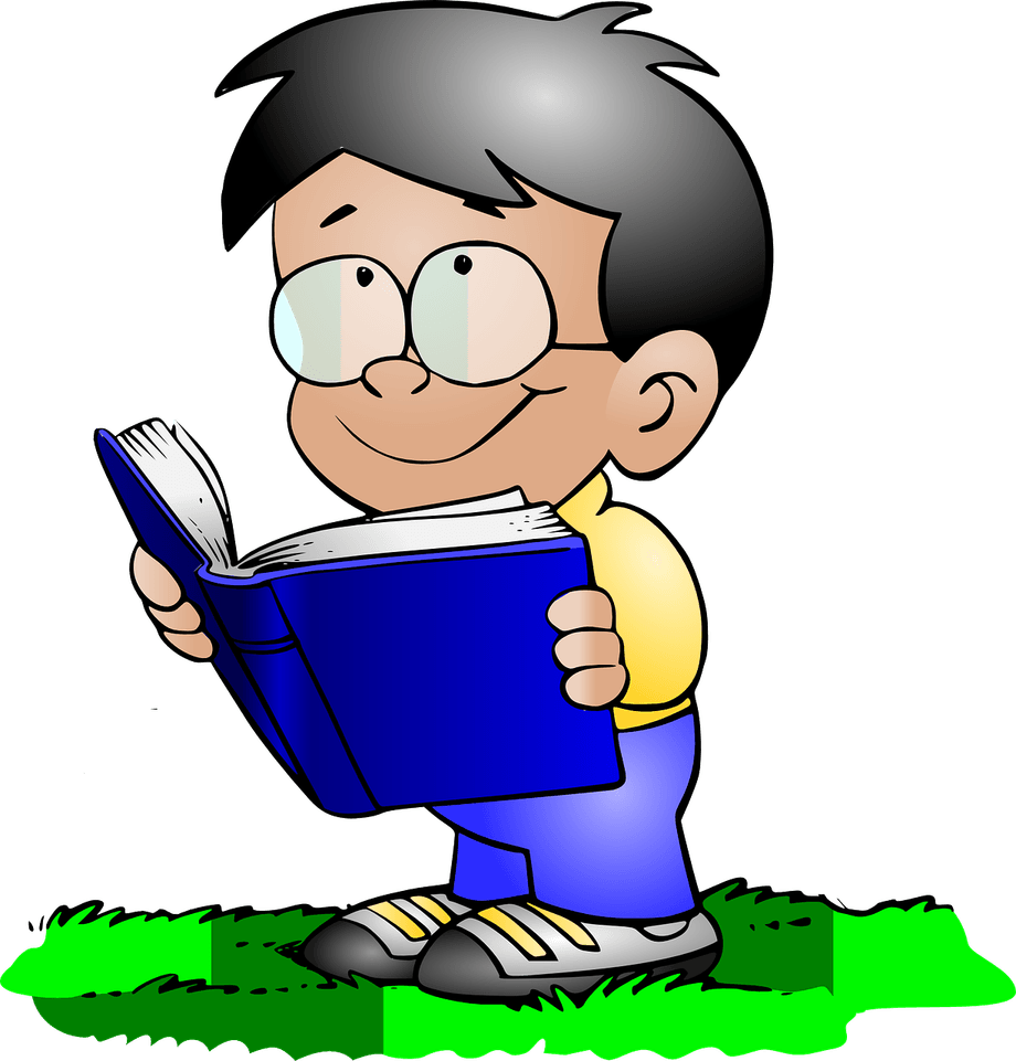 Child Reading Book PNG