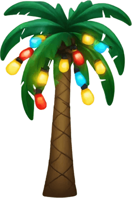 Palm Tree With Christmas Lights PNG