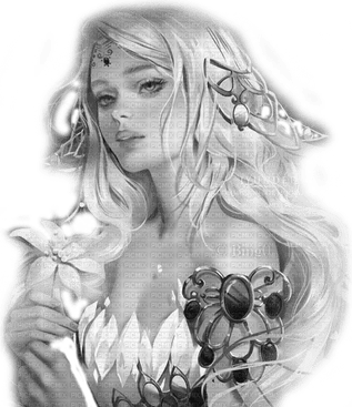 Anime Girl Black And White PNG