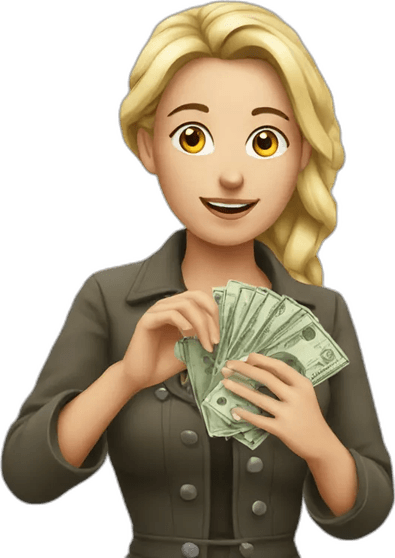 Lady With Money PNG
