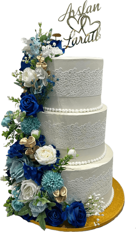 Blue And White Cake PNG