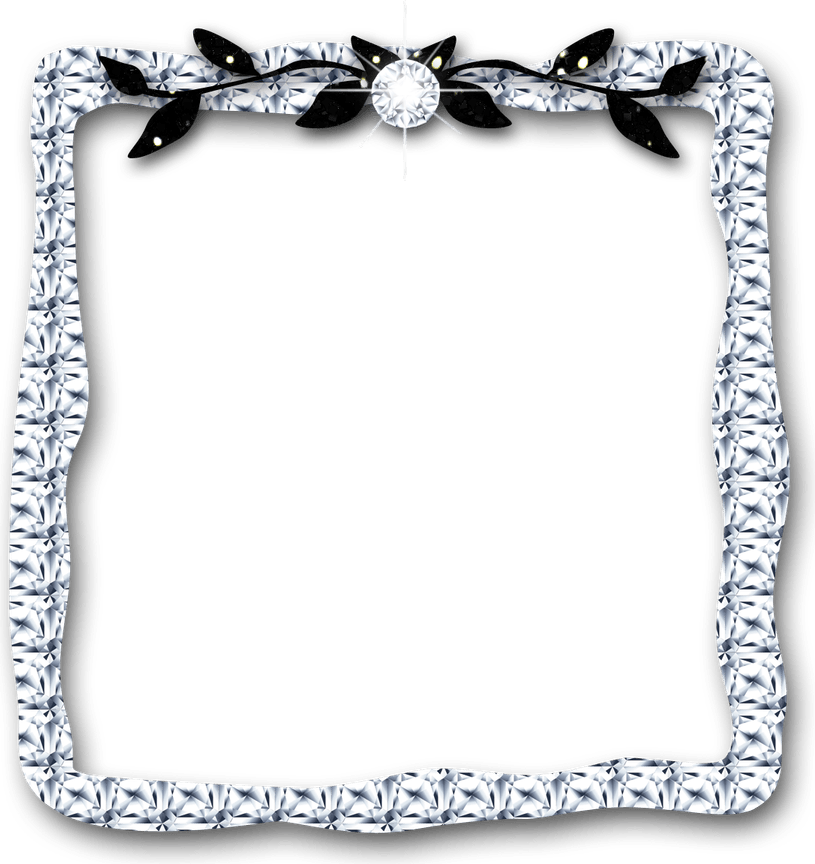 Silver Glitter Border PNG