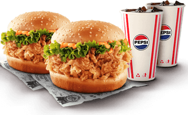 2 Zinger Burger PNG