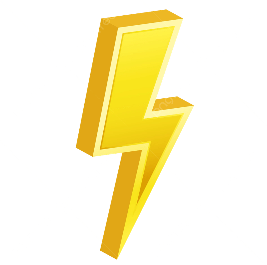 Yellow Lightning PNG