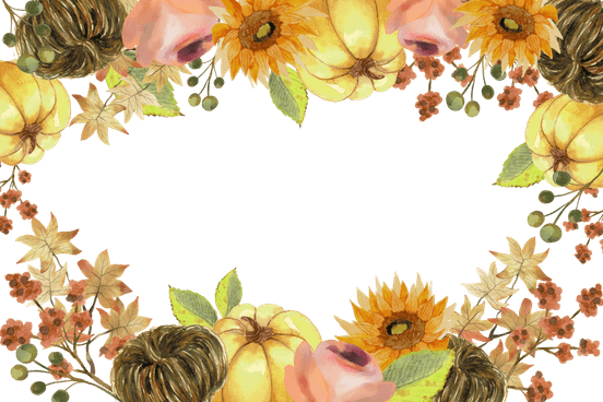 Fall Flower Border PNG