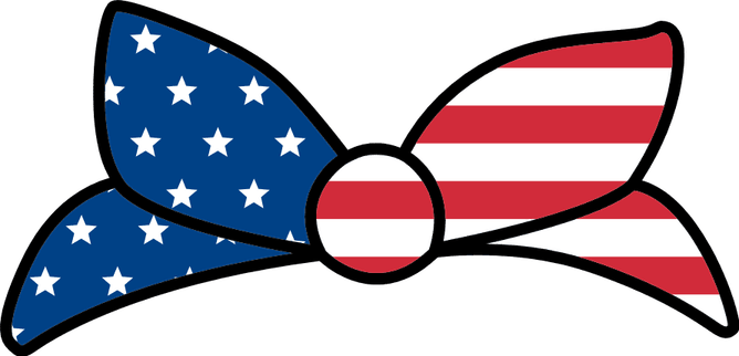 American Flag Bow PNG