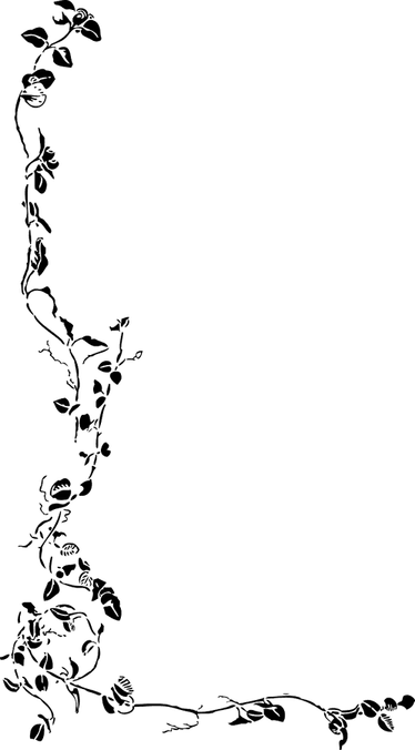 Border Flower Black And White PNG