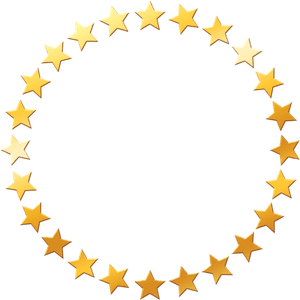 Gold Stars Border PNG