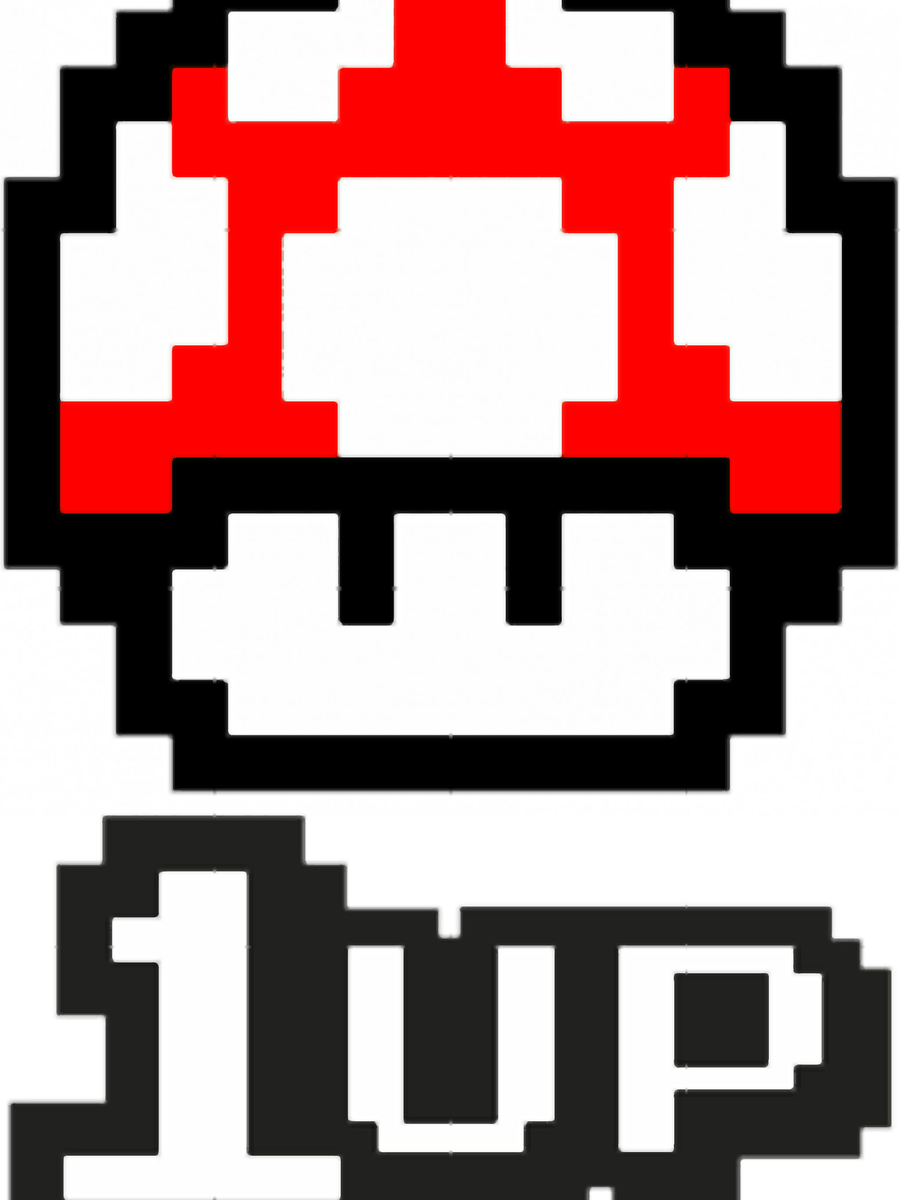 Mushroom Mario Pixel PNG