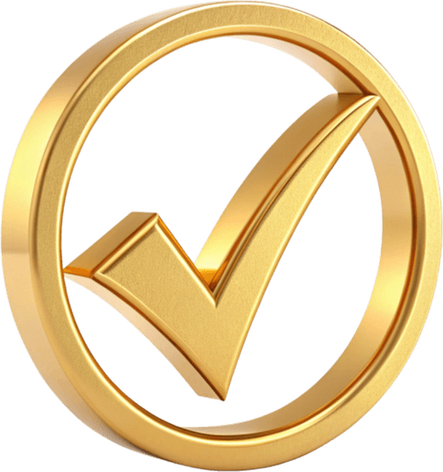 Golden Check Mark PNG