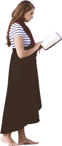Woman Reading Book PNG