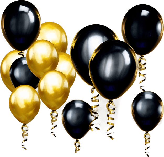Gold And Black Balloon PNG