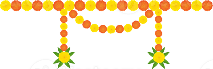 Puja Flower Border PNG
