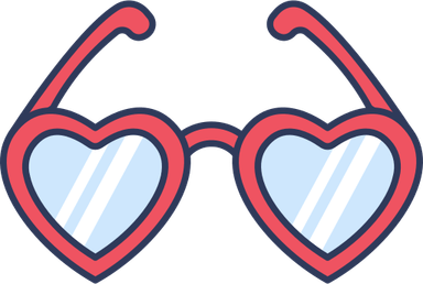 Red Heart Sunglasses PNG