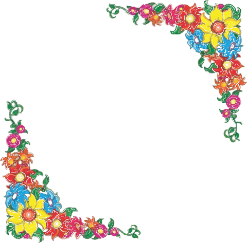 Fall Flower Border PNG