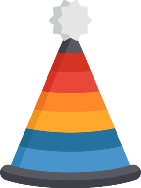Rainbow Birthday Hat PNG