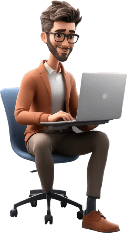 A Man Working On Computer PNG