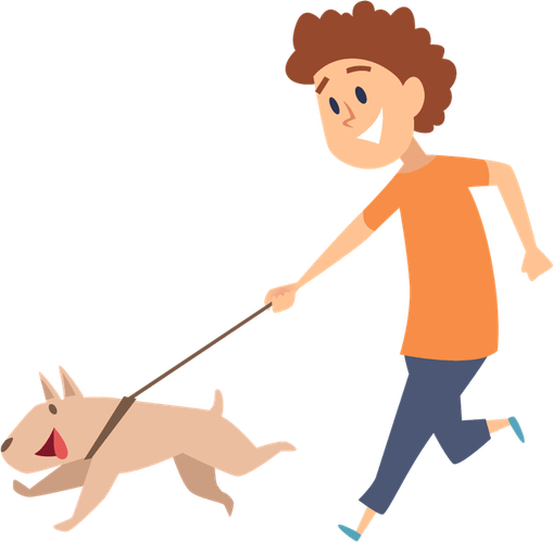 Person Walking Dog PNG