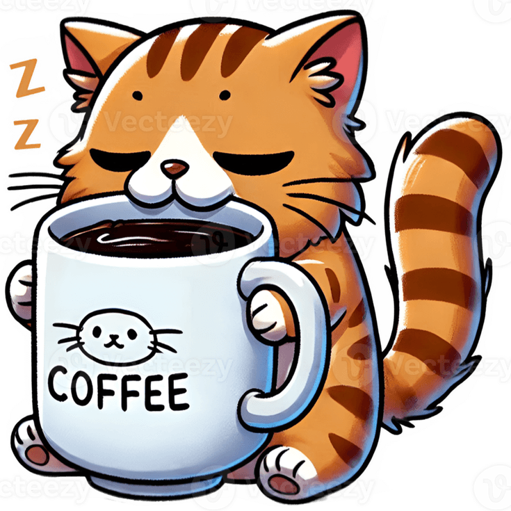 Coffee Cat PNG