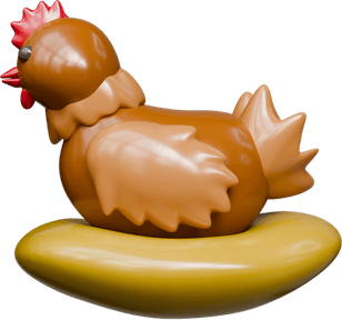 Chicken Laying Egg PNG