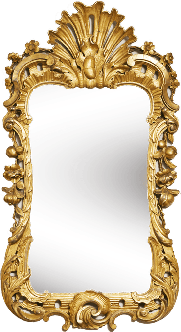 Mirror Gold Frame PNG