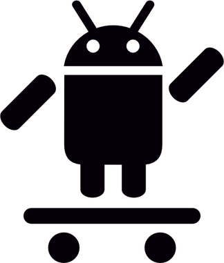 Android Robot Skateboarding PNG