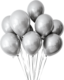 Black And Silver Balloon PNG
