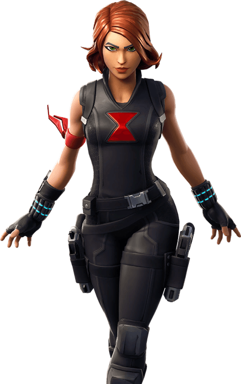 Fornite Black Widow Outfit PNG