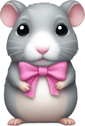 Sad Hamster Bow PNG