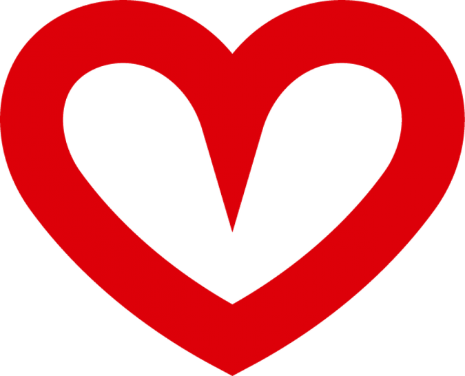 Red Heart Outline PNG