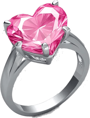 Pink Heart Diamond PNG