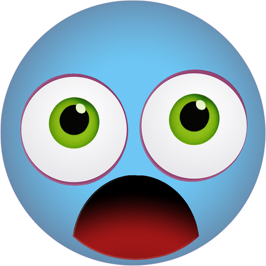 Blue Shocked Emoji PNG