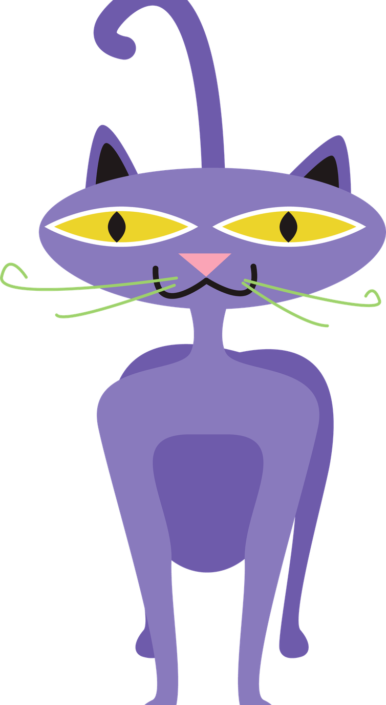 Purple Cat PNG