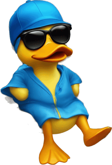 Rubber Duck With Sunglasses PNG