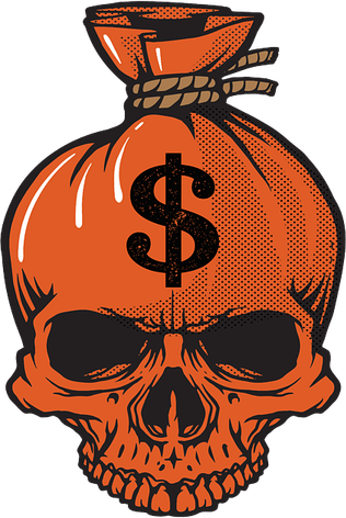 Skeleton With Money PNG