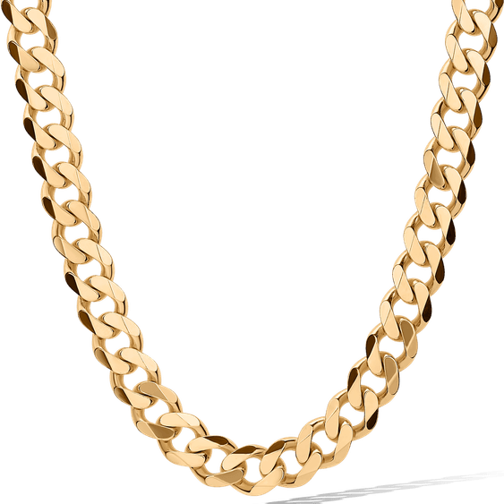 Gold Cuban Link Chain PNG